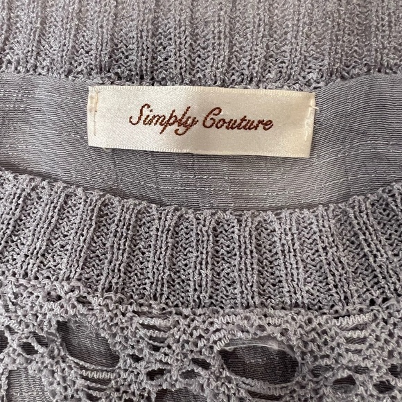 Simply Couture boho crochet linen top blouse - Picture 10 of 12